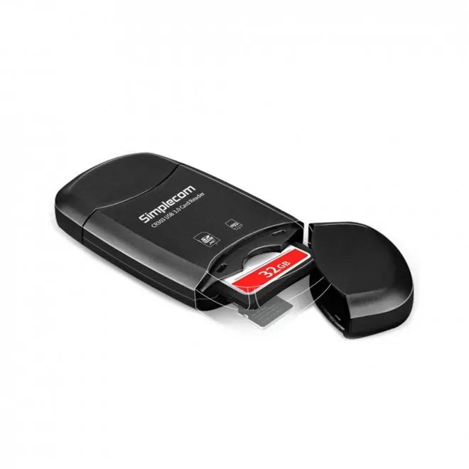 Simplecom CR303 2 Slot SuperSpeed USB 3.0 Card Reader with Dual Caps -Black - USB, Bluetooth  IEEE - Image 3
