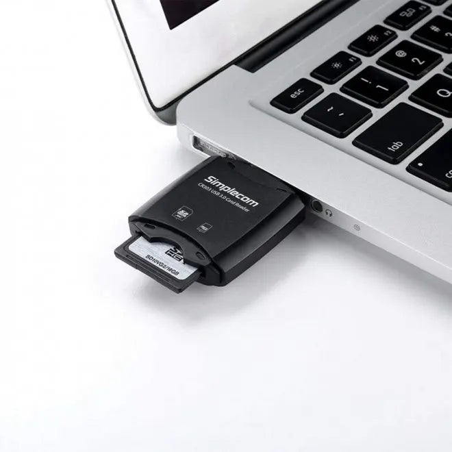 Simplecom CR303 2 Slot SuperSpeed USB 3.0 Card Reader with Dual Caps -Black - USB, Bluetooth  IEEE - Image 4