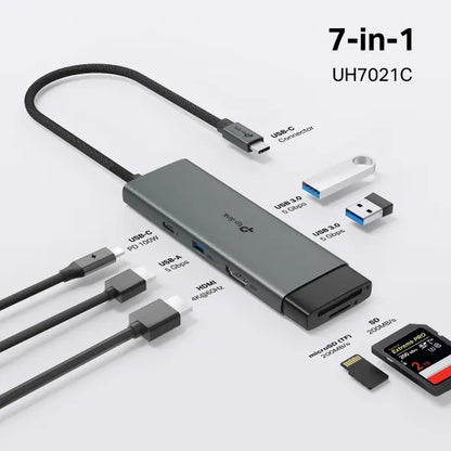 TP-Link UH7021C USB Type-C 7-in-1 Hub,  4K@60Hz HDMI, SD  microSD UHS-I, 100W Power Delivery, 3×... - Image 2