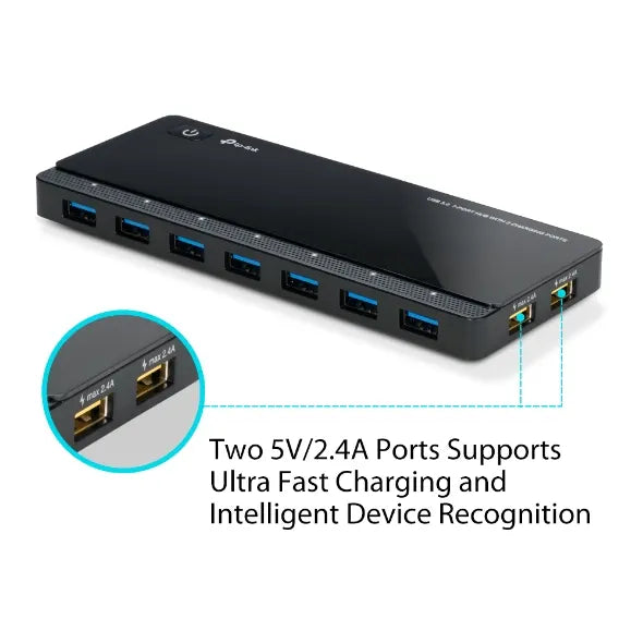 TP-Link UH720 USB 3.0 7-Port Hub with 2 Charging Ports 5V/2.4A 5Gbps transfer speeds for iOS and... - Image 4
