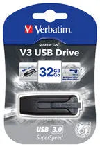 Verbatim 32GB V3 USB3.0 Grey Store'n'Go V3; Retractable USB Storage Drive Memory Stick - USB, Blu...