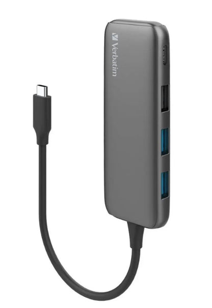 Verbatim USB-C Hub with 2 x USB-A 3.2 Gen 1 supports up to 5Gbps data transfer, 1 x USB-C support...