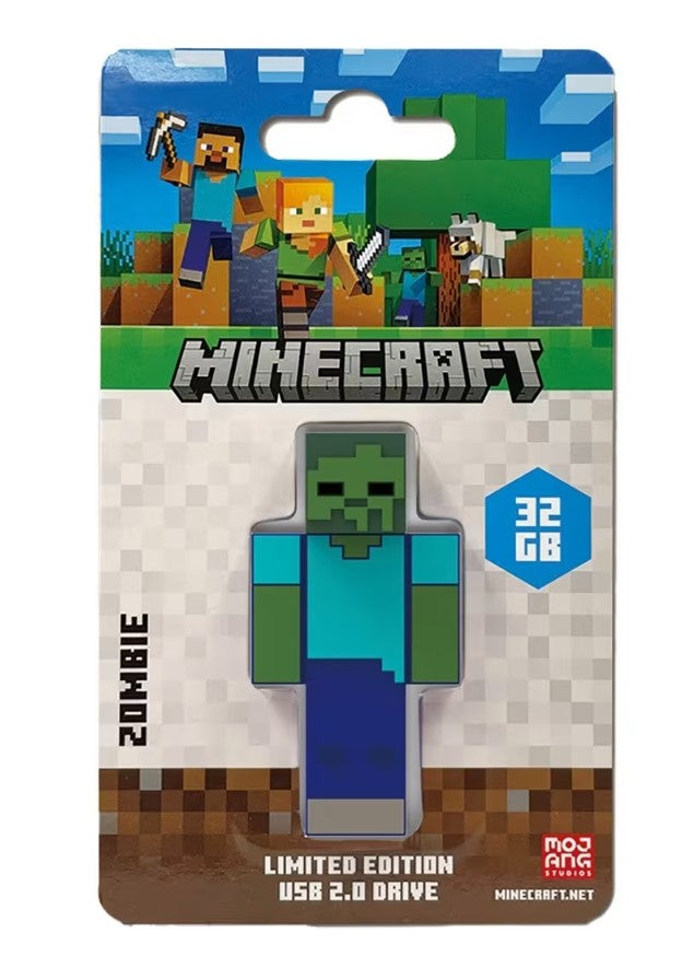 Verbatim Minecraft Zombie -  Collector's Edition USB Flash Drive - 32GB - Zombie - Retail - USB,...