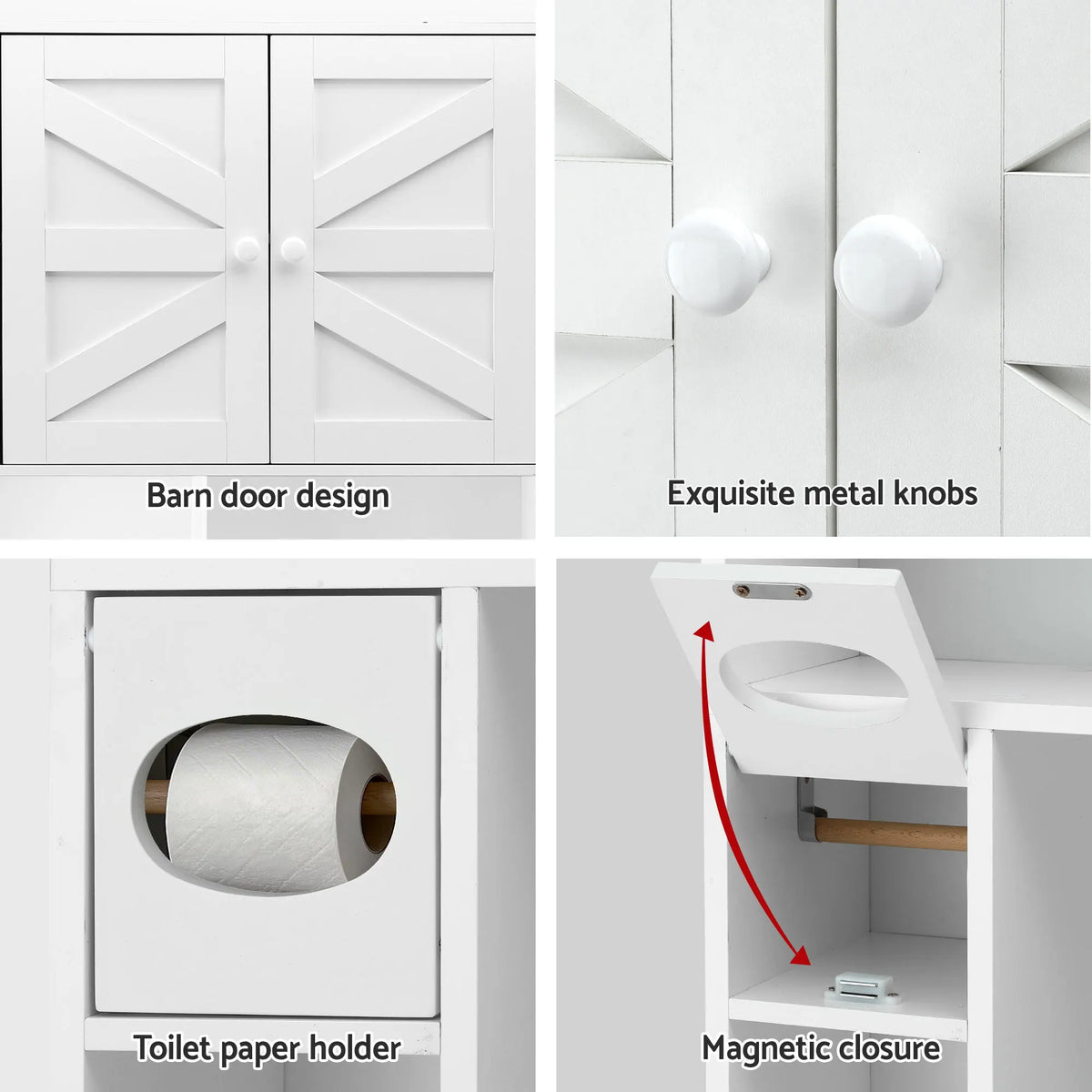 Artiss Bathroom Storage Cabinet Over The Toilet Organiser Laundry Shelf Holder - Image 8