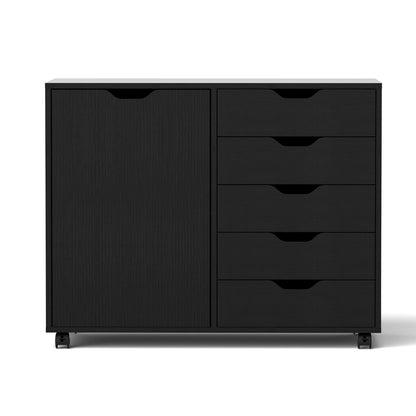Artiss Mobile Filing Cabinet 5 Drawer with Door Modern Storage Cabinet Printer Stand - Image 4