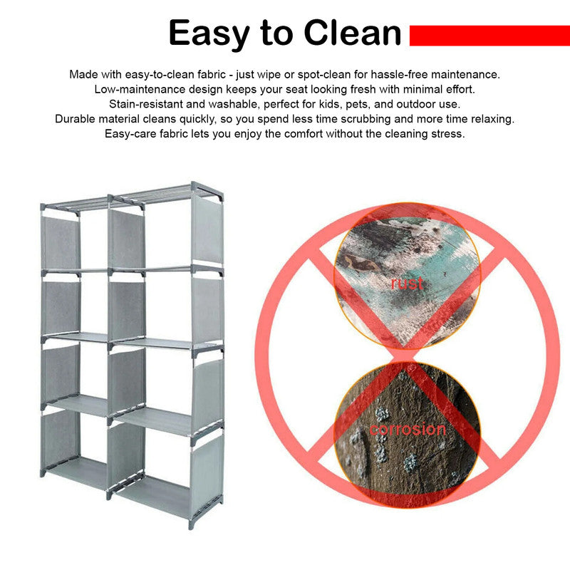 Hivvago 8 Grid Storage Rack Bookshelf Organizer Lightweight Durable Shelf - Image 8
