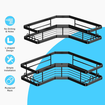 Hivvago Stainless Steel Bathroom Organizer Shelves - Image 2