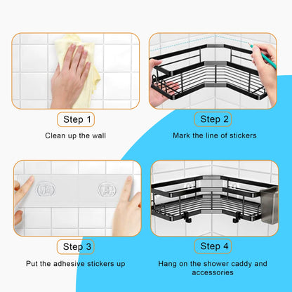 Hivvago Stainless Steel Bathroom Organizer Shelves - Image 6