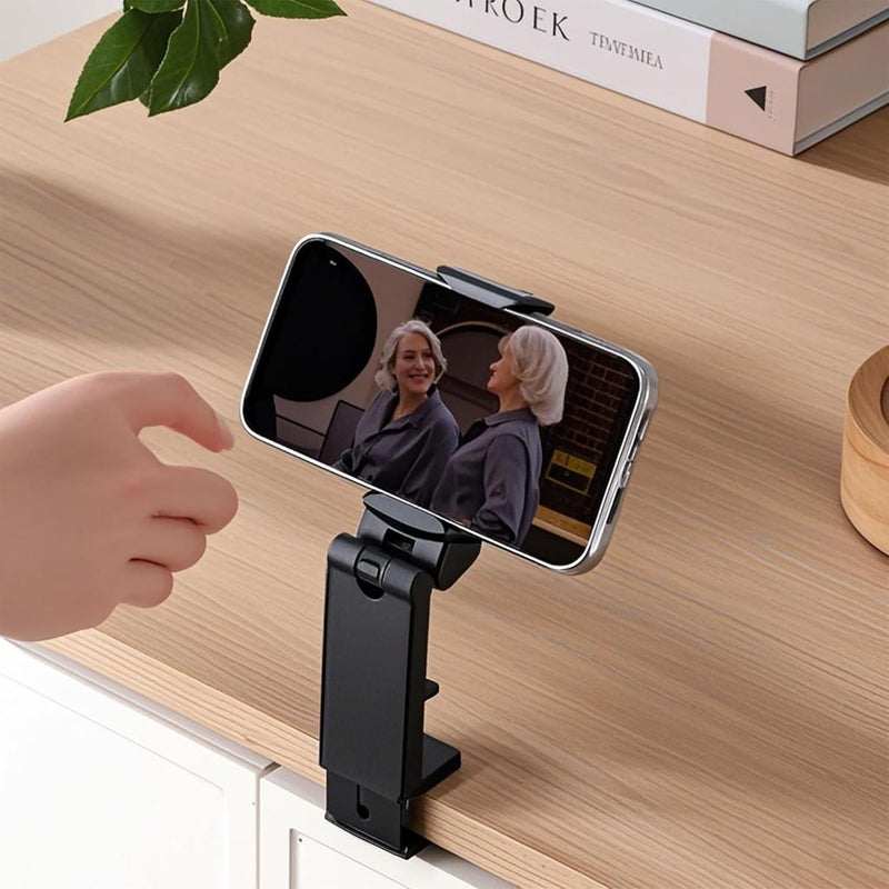 Urbanoki Airplane Phone Holder Mount 360° Rotation Stand for Travel Desk - Black - Image 2