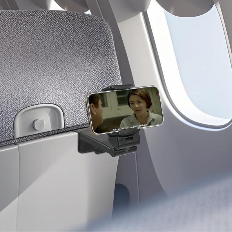 Urbanoki Airplane Phone Holder Mount 360° Rotation Stand for Travel Desk - Black - Image 5