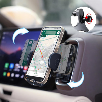 Urbanoki 4 in 1 Car Phone Holder Dashboard Windshield Vent Mount for All Phones - Black - Image 4