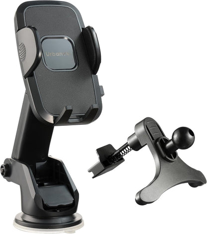 Urbanoki 4 in 1 Car Phone Holder Dashboard Windshield Vent Mount for All Phones - Black - Image 7