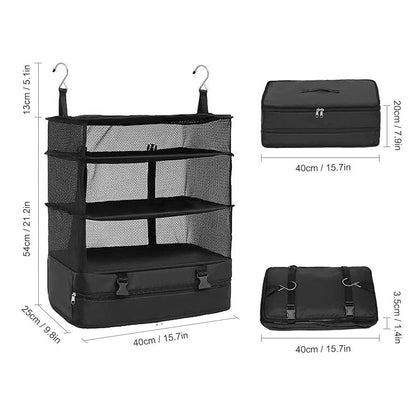Vagooz Foldable 3 Shelf Travel Camping Organizer with Hook - Image 2