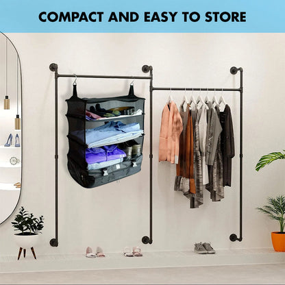 Vagooz Foldable 3 Shelf Travel Camping Organizer with Hook - Image 6
