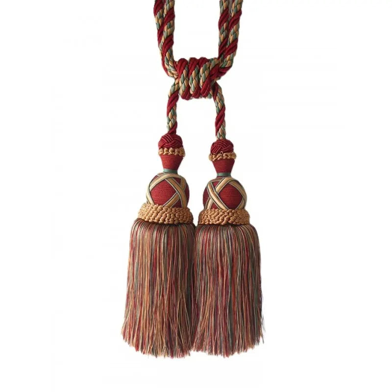 Multi Coloured Double Tassel Curtain Tieback