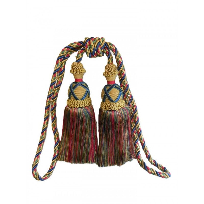 Multi Coloured Double Tassel Curtain Tieback - Image 2