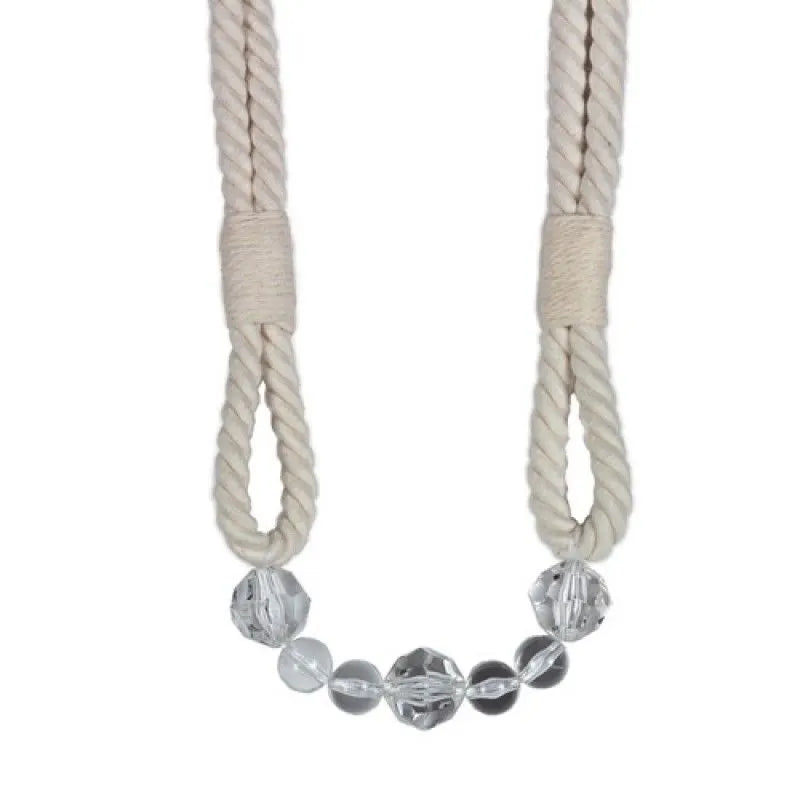 Natural Cotton Beaded Rope Curtain Tieback - Image 2