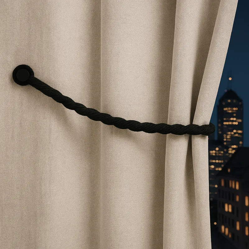 Magnetic weaved rope tieback Black - Image 3