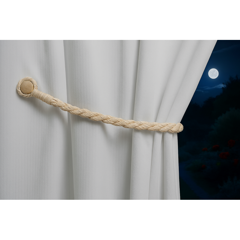 Magnetic weaved rope tieback Linen - Image 3