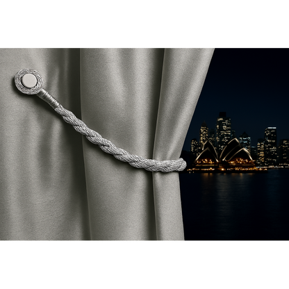 Magnetic weaved rope tieback Silver - Image 3