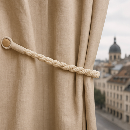 Magnetic weaved rope tieback Natural - Image 3