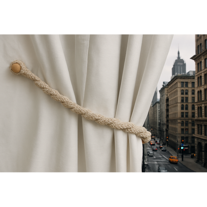 Magnetic weaved rope tieback Linen - Image 3
