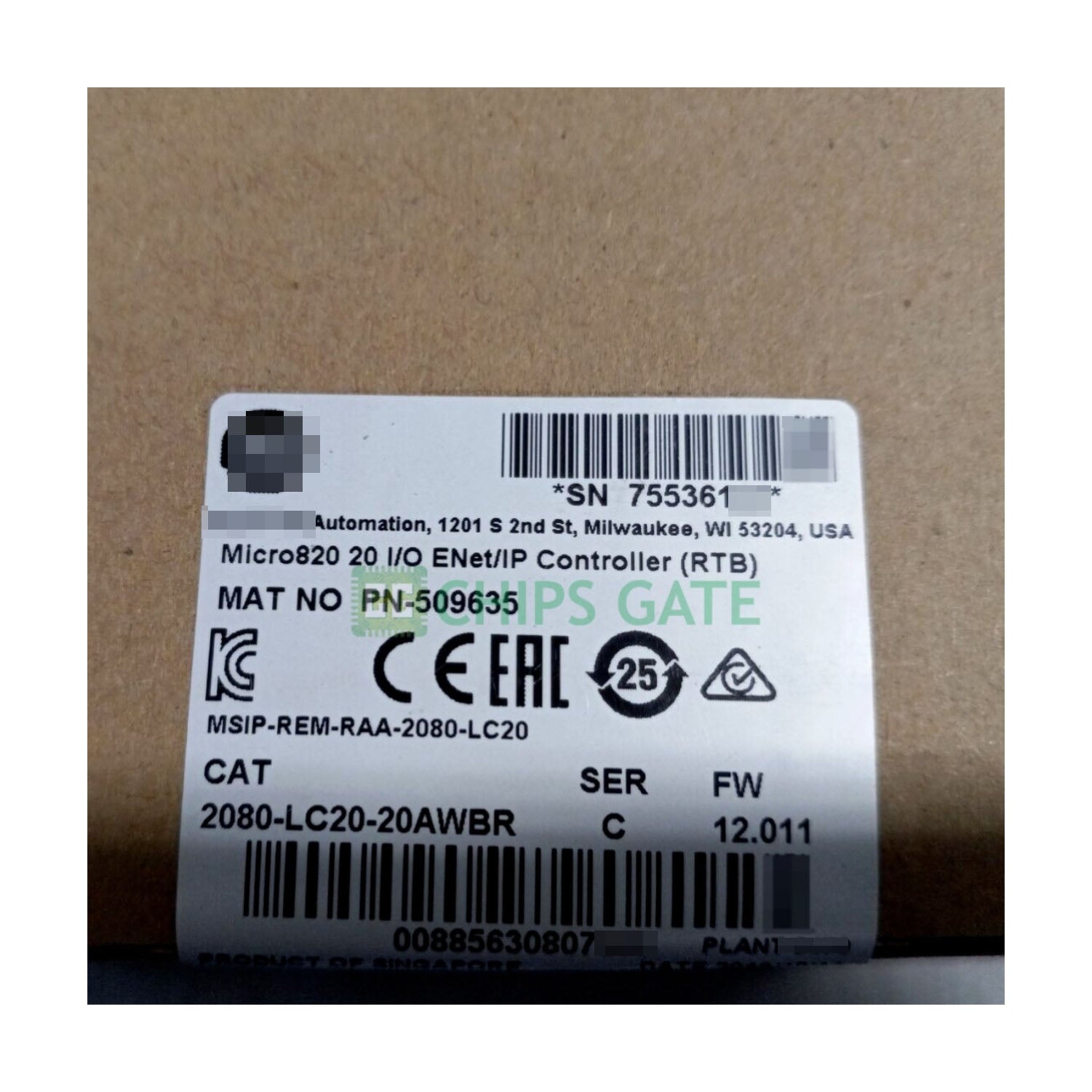 NEW Factory Sealed 2080-LC20-20QWB Micro820 20 I/O ENet/IP Controller