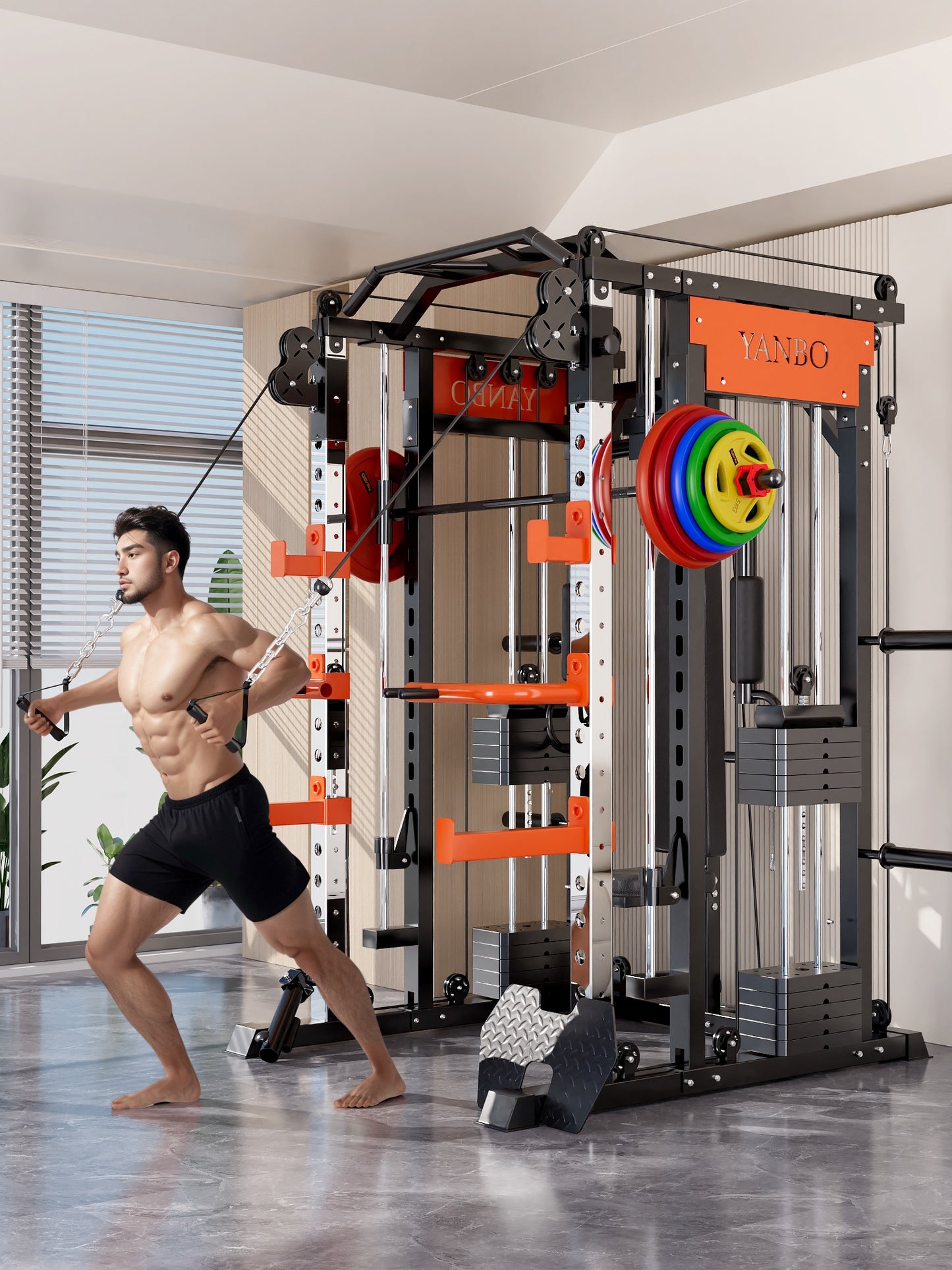 SmartFit M1 Ultra Leg Press and Chest Fly Multi Functional Training Smith Machine Home Gym with 130kgs pin loaded package - Image 4