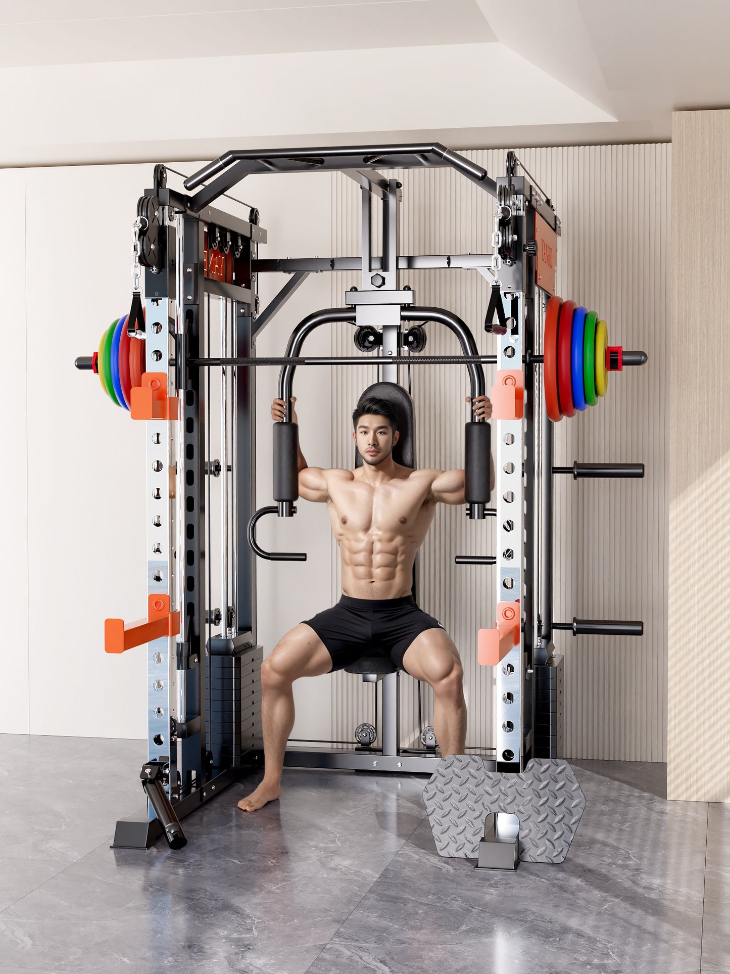 SmartFit M1 Ultra Leg Press and Chest Fly Multi Functional Training Smith Machine Home Gym with 130kgs pin loaded package - Image 8