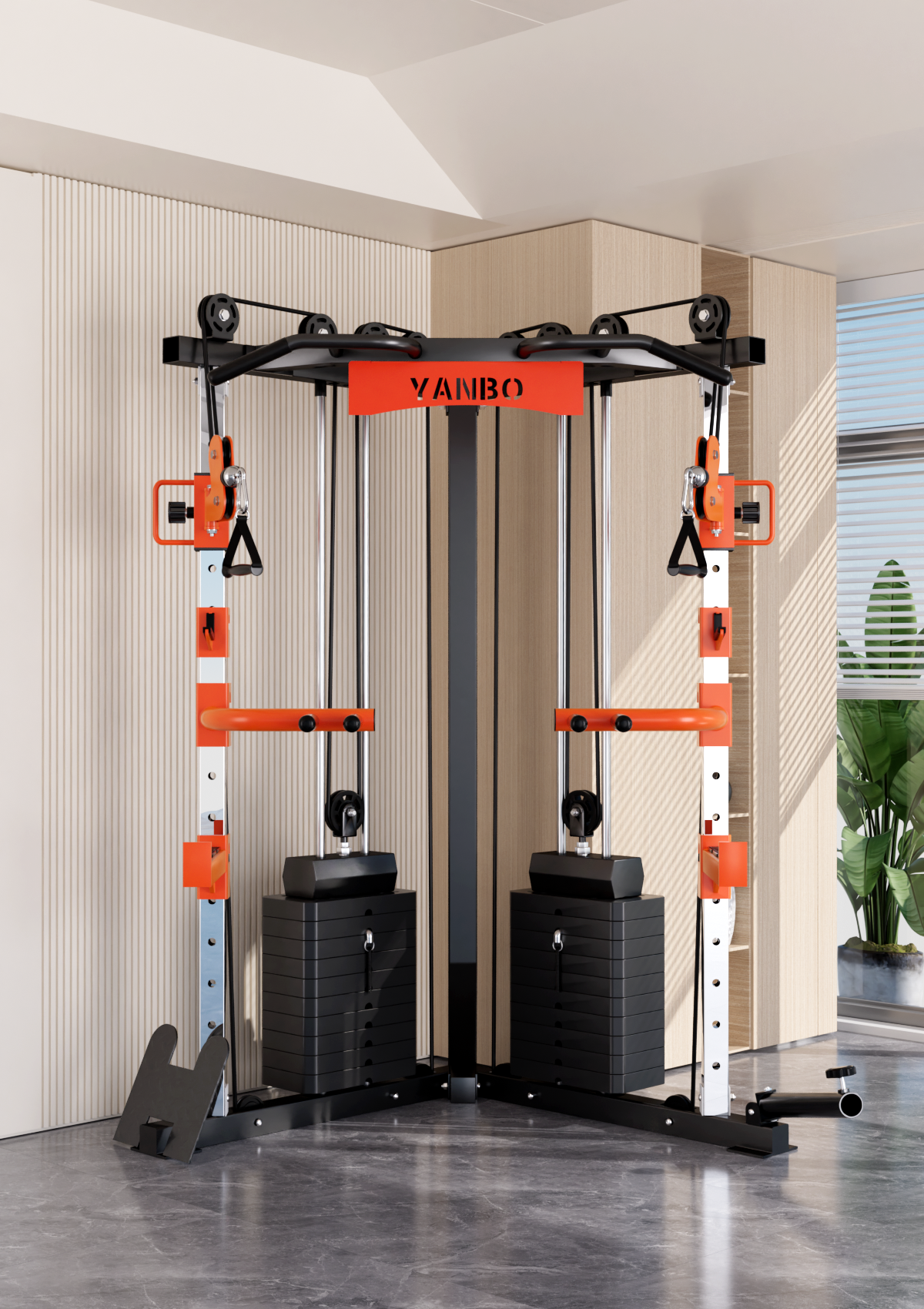 SmartFit C1 Max Multi Functional Cable Crossover Station 130kgs Pin Loaded  Machine  + Multi Func Bench+7Ft Olympic Barbell + 100kgs Weights - Image 8