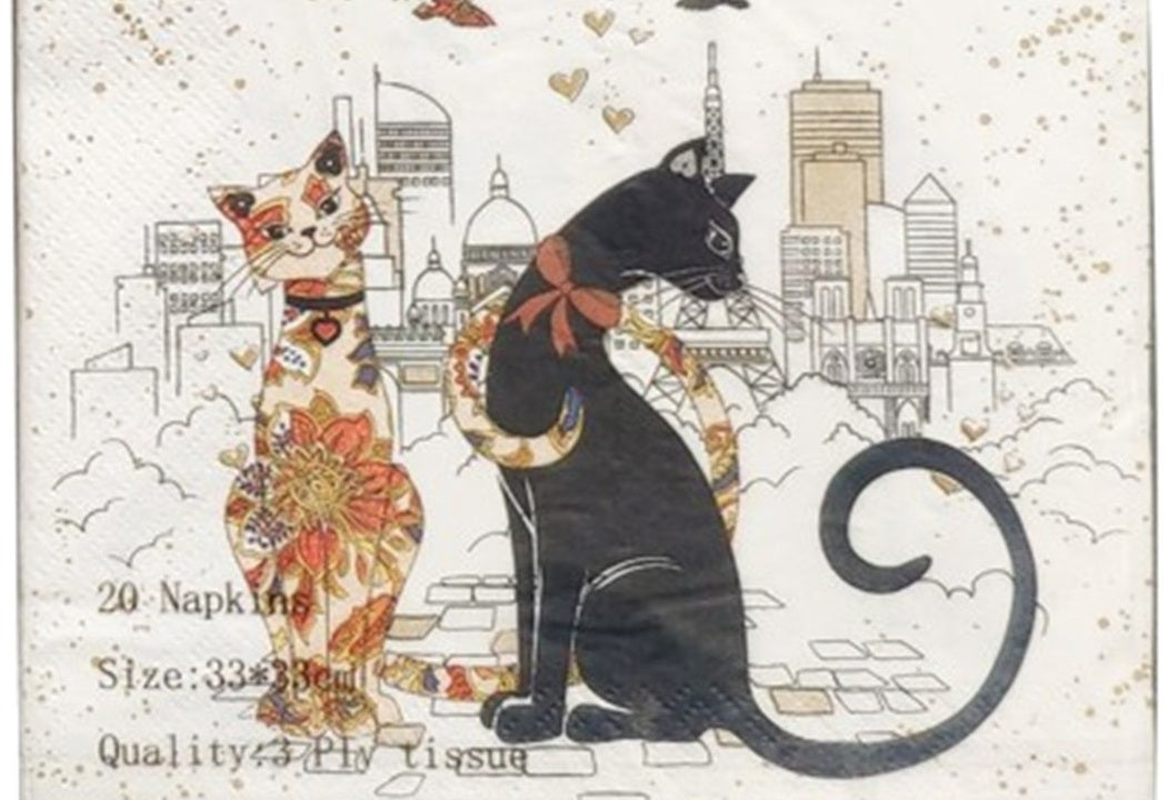 Cat Couple Embossed Entertaining Set - Image 4