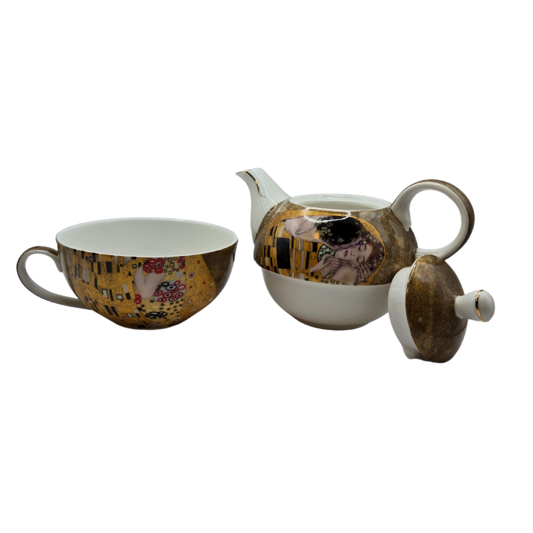 The Kiss Tea-for-One Set - Fine Bone China with Infuser & Loose-Leaf Tea - Image 2