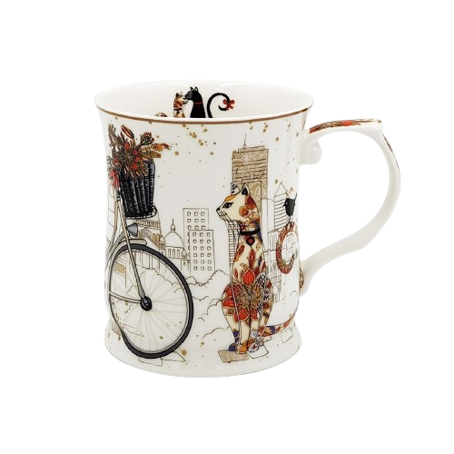 Fine Bone China Cat Couple Mug Set (415ml, Embossed) – Gift‑Ready - Image 2
