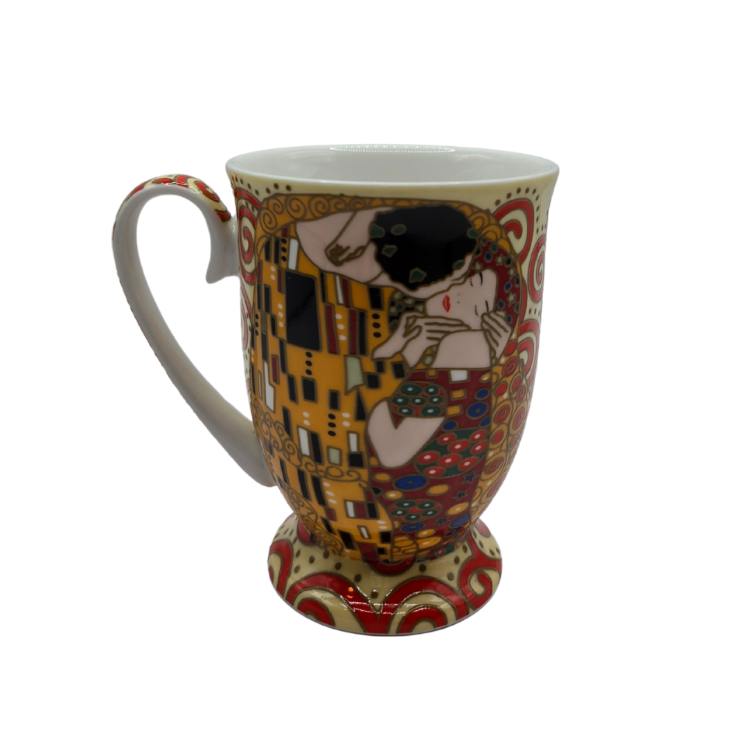 The Kiss Fine Bone China Mug Set of 2 | 280ml Gustav Klimt Design | Gold Accents - Image 2