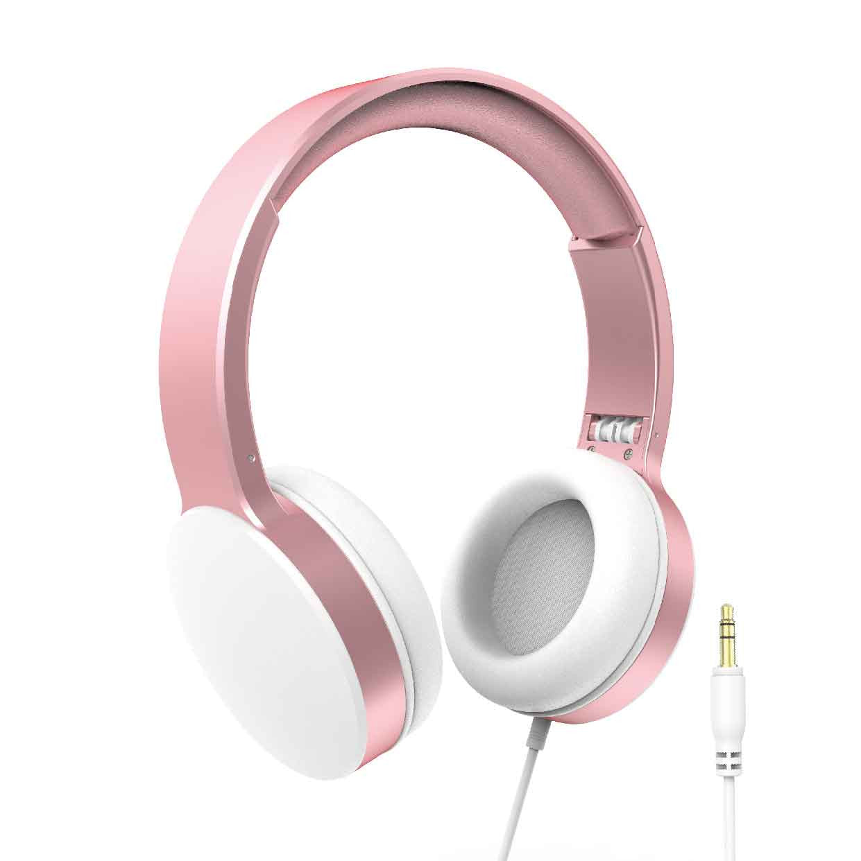 Laser Wired Headphones with 40mm Drivers Rose Gold - Image 3