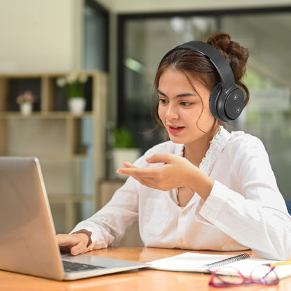 Laser Foldable Bluetooth Headphones with Mic Black - Image 3