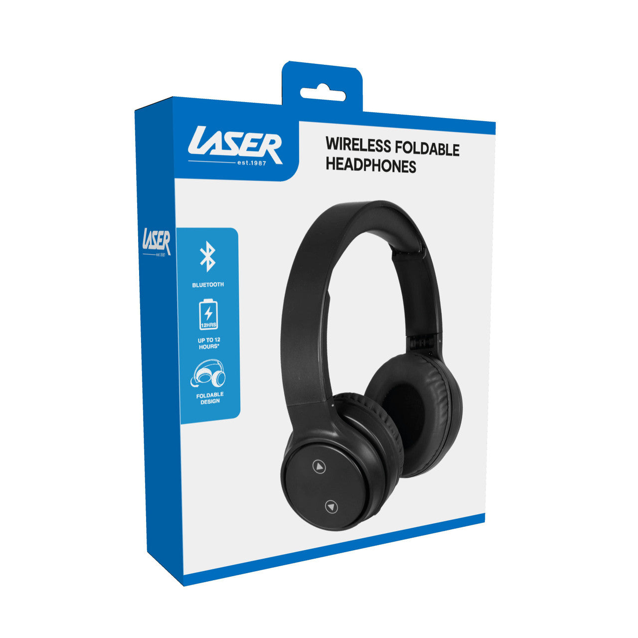 Laser Foldable Bluetooth Headphones with Mic Black - Image 7
