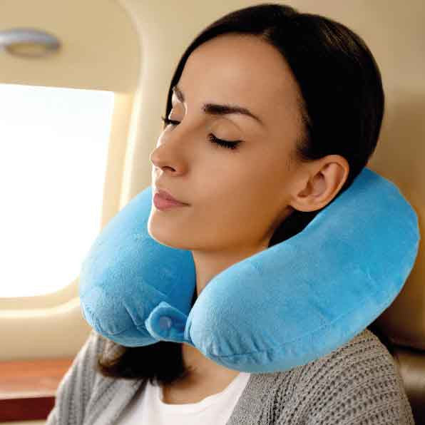 Laser Memory Foam Neck Pillow Blue - Image 2