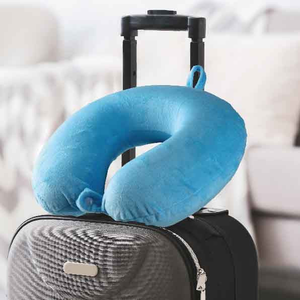 Laser Memory Foam Neck Pillow Blue - Image 3