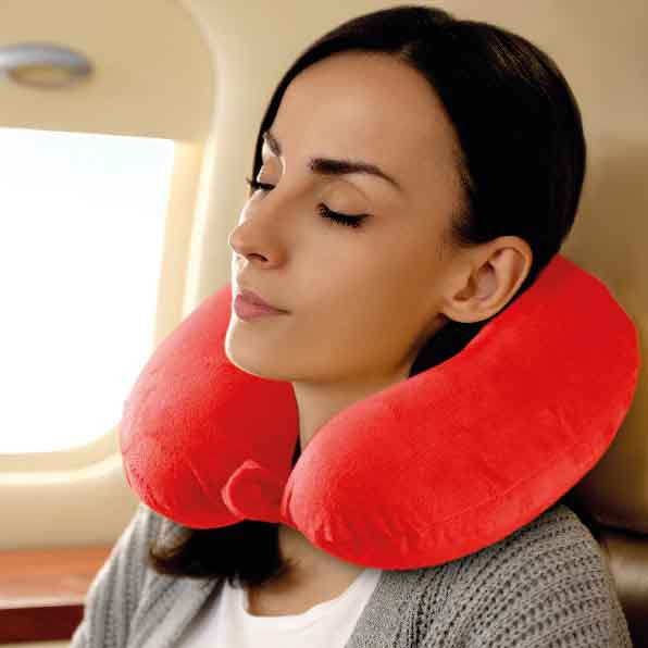 Laser Memory Foam Neck Pillow Red - Image 2