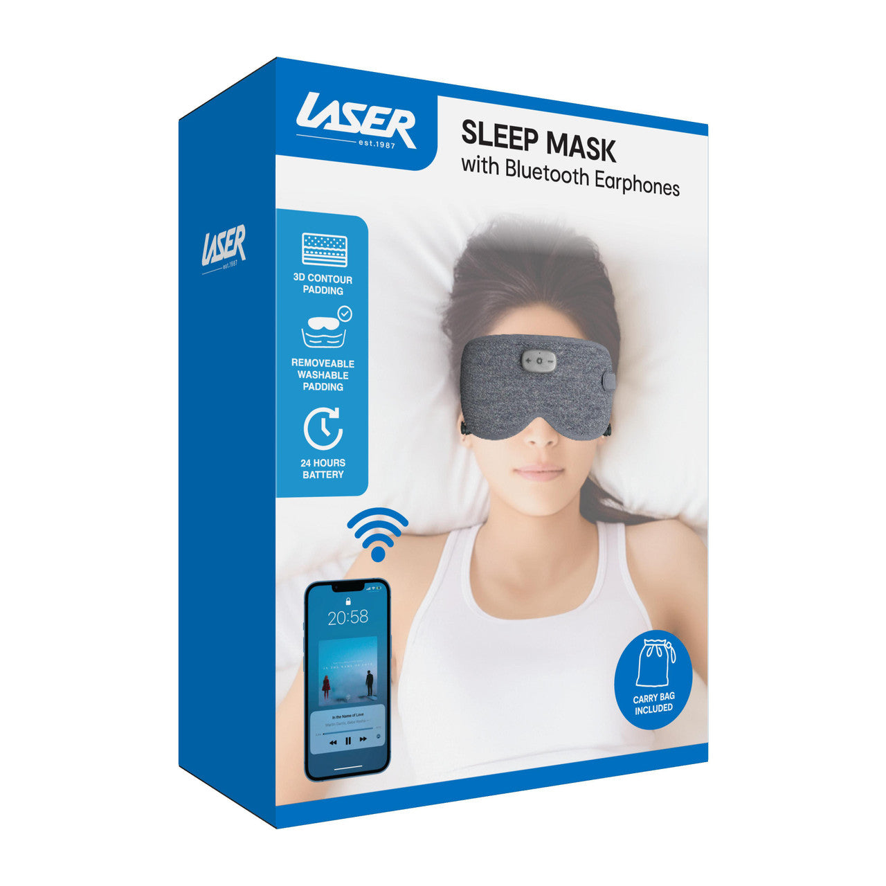 Laser Smart Sleeping Mask Earphone Grey - Image 4