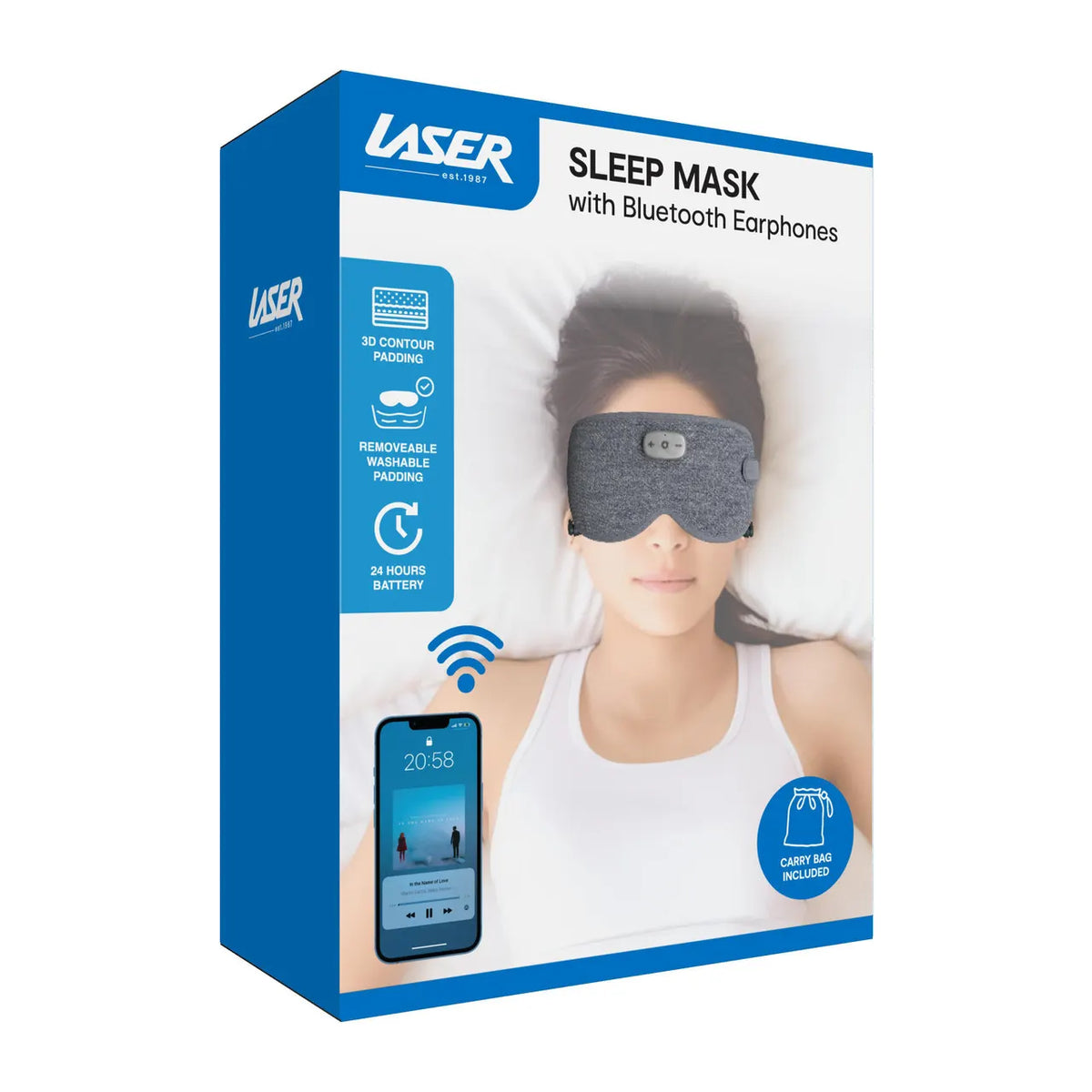 Laser Smart Sleeping Mask Earphone Grey - Image 4