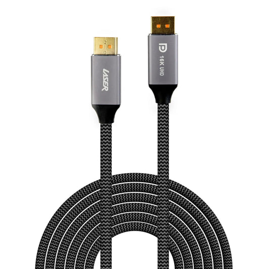 Laser 16K DisplayPort Male to Male Cable 2m