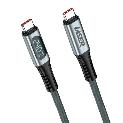 Laser 240W USB-C to USB-C LCD Braided Cable 1M