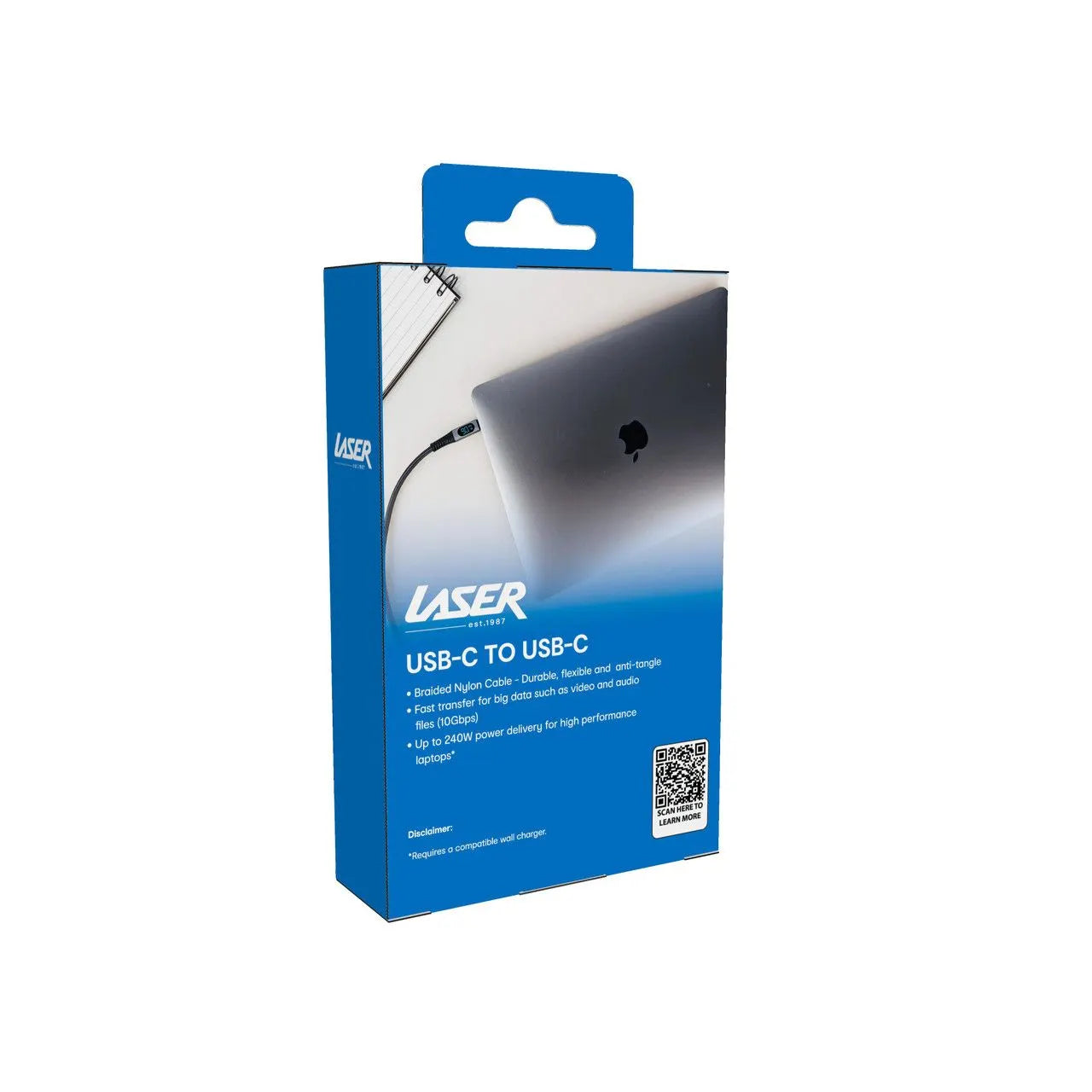 Laser 240W USB-C to USB-C LCD Braided Cable 1M - Image 3