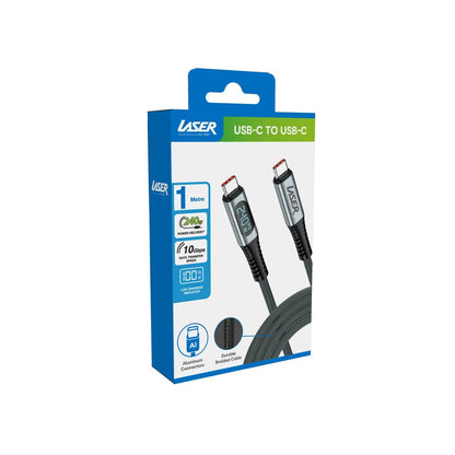 Laser 240W USB-C to USB-C LCD Braided Cable 1M - Image 4