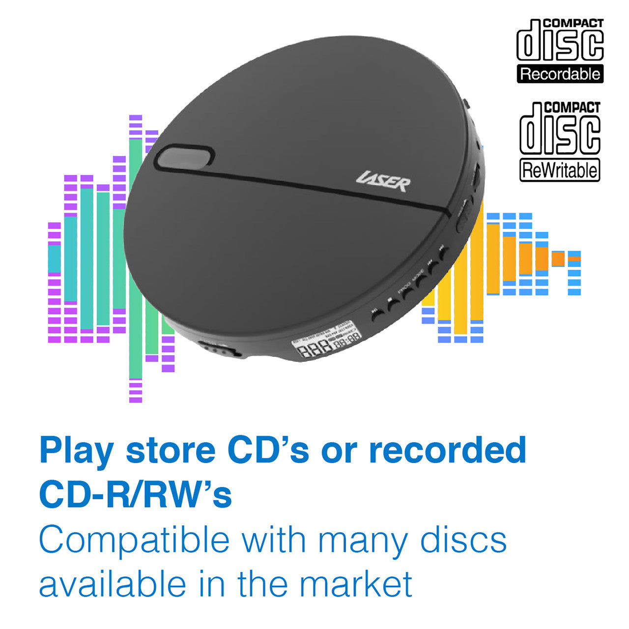 Laser Portable CD MP3 Player with Anti-Skip Tech and Headphones - Image 4
