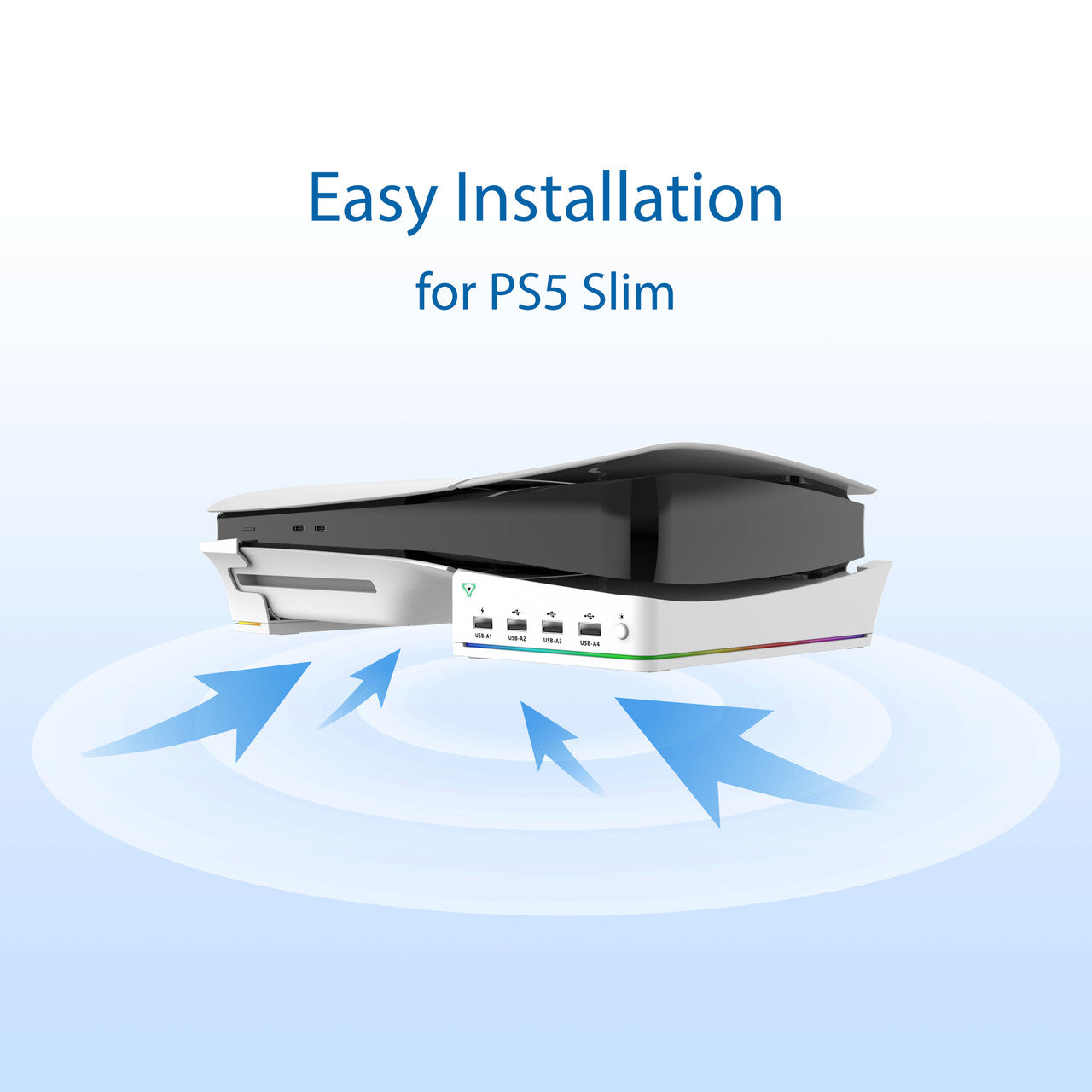 Laser Gaming PS5 Slim RGB Horizontal Stand with 4 USB Ports - Image 7
