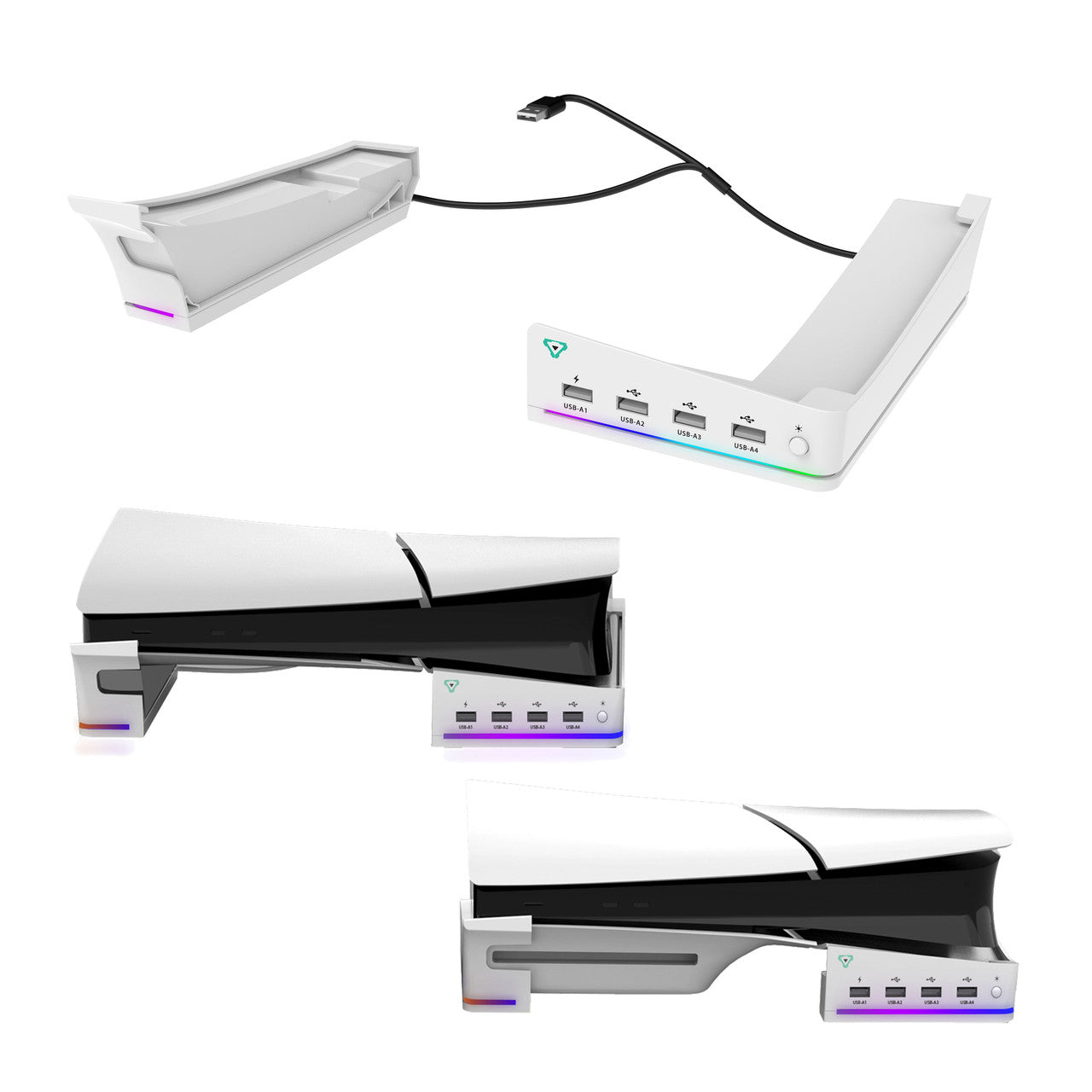 Laser Gaming PS5 Slim RGB Horizontal Stand with 4 USB Ports - Image 8