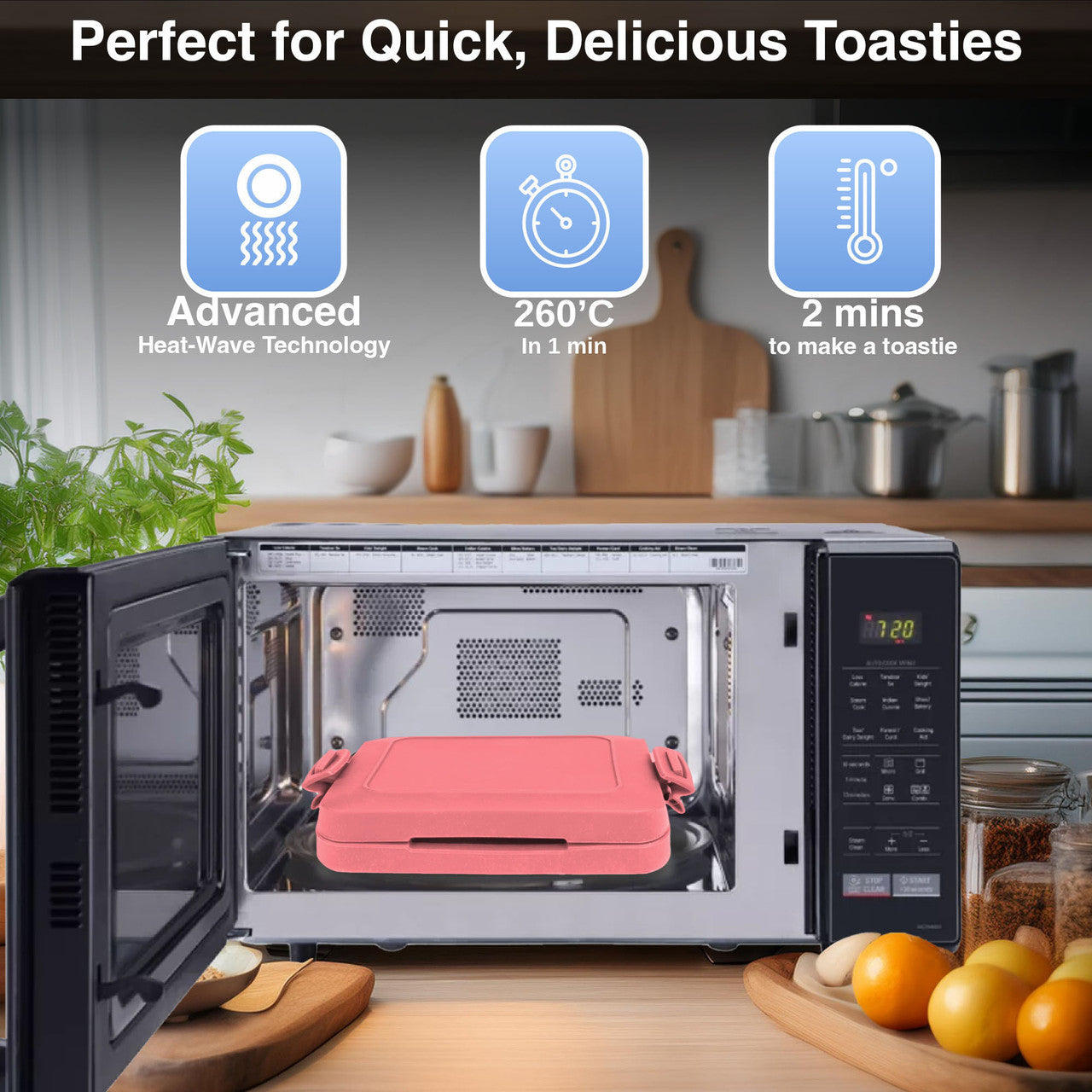 Laser Microwave Toastie Maker Flamingo Pink - Image 3
